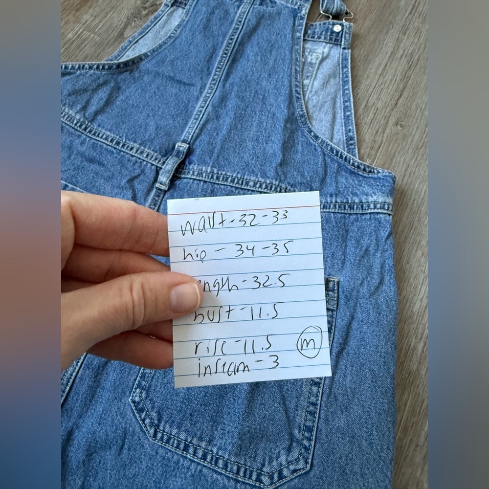 VTG Route 66 Denim Overall Skirt Shortalls Jumper Cotton Blue Vintage Size S M - Picture 8 of 9